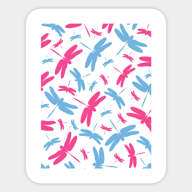 Dragonfly Silhouette Pattern Sticker by markmurphycreative